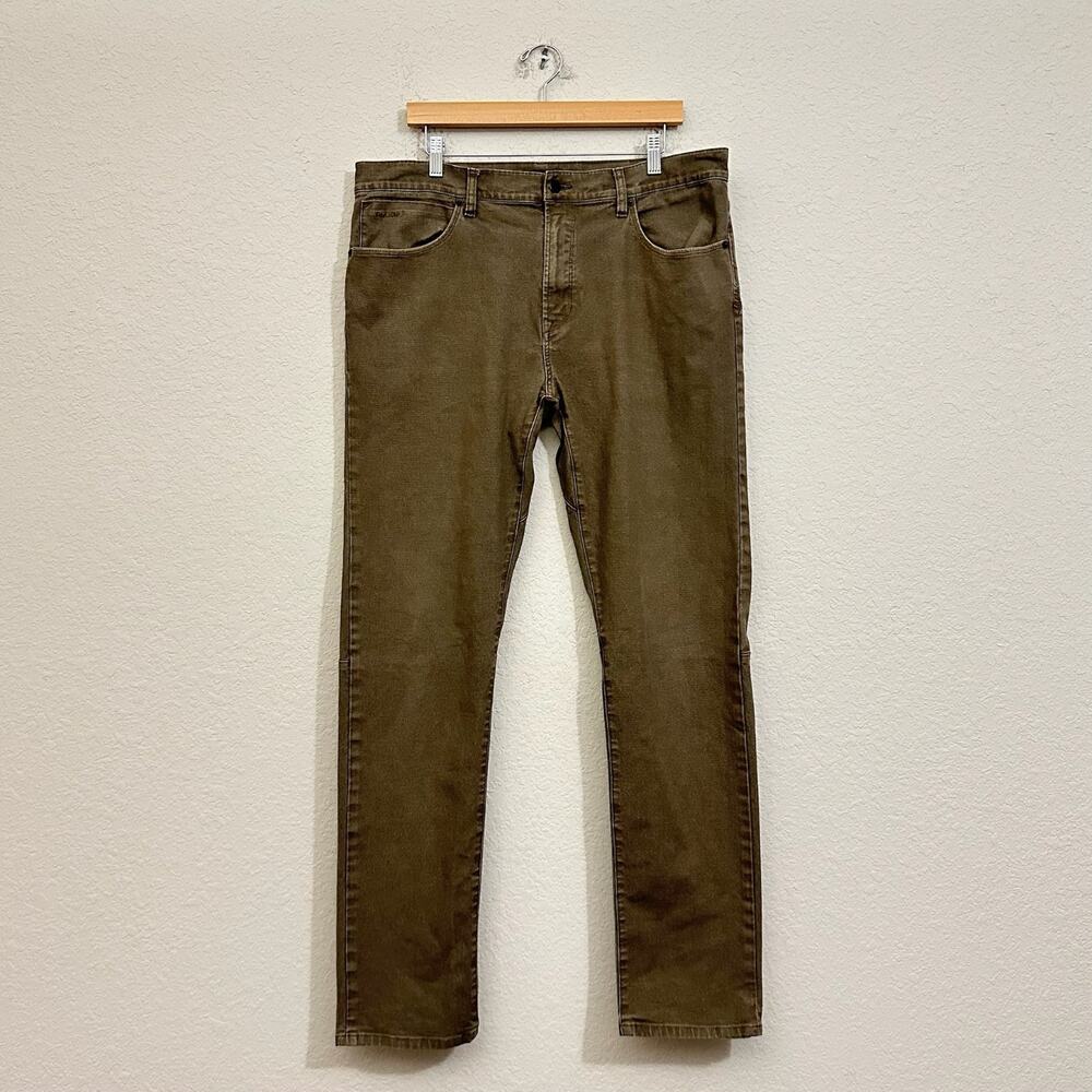 PROOF Rover Pants Olive Green Slim Straight Leg Canvas Stretch Work